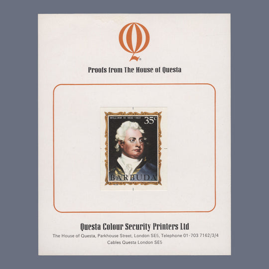 Barbuda 1971 (Proof) 35c English Monarchs, William IV imperf single