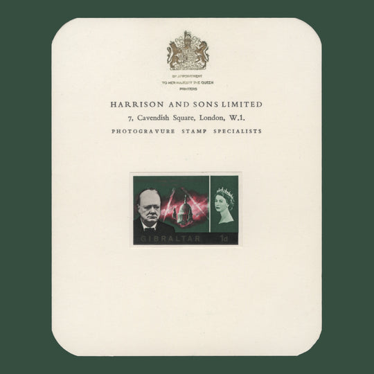 Gibraltar 1966 (Proof) 1d Churchill Commemoration presentation card