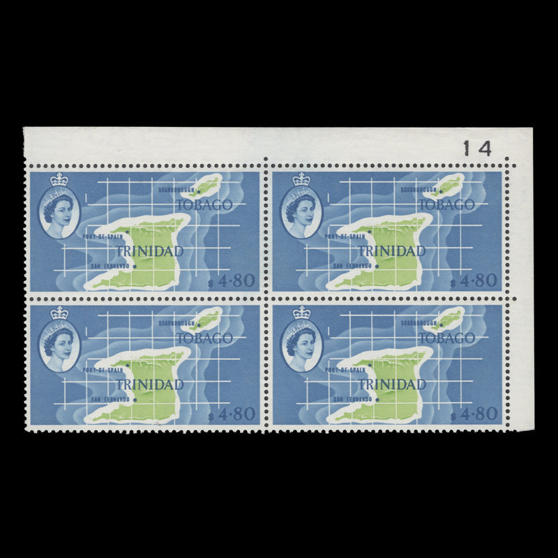 Trinidad & Tobago 1960 (MNH) $4.80 Map of the Islands sheet number block