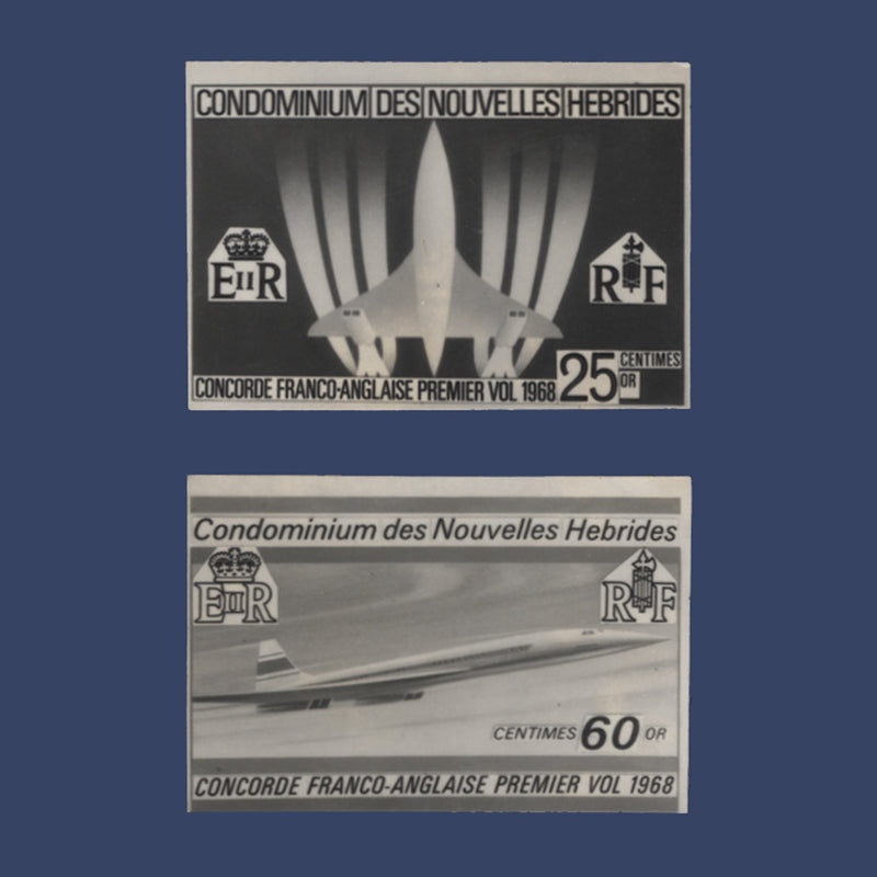 Nouvelles Hebrides 1968 Concorde Project original photographic proofs