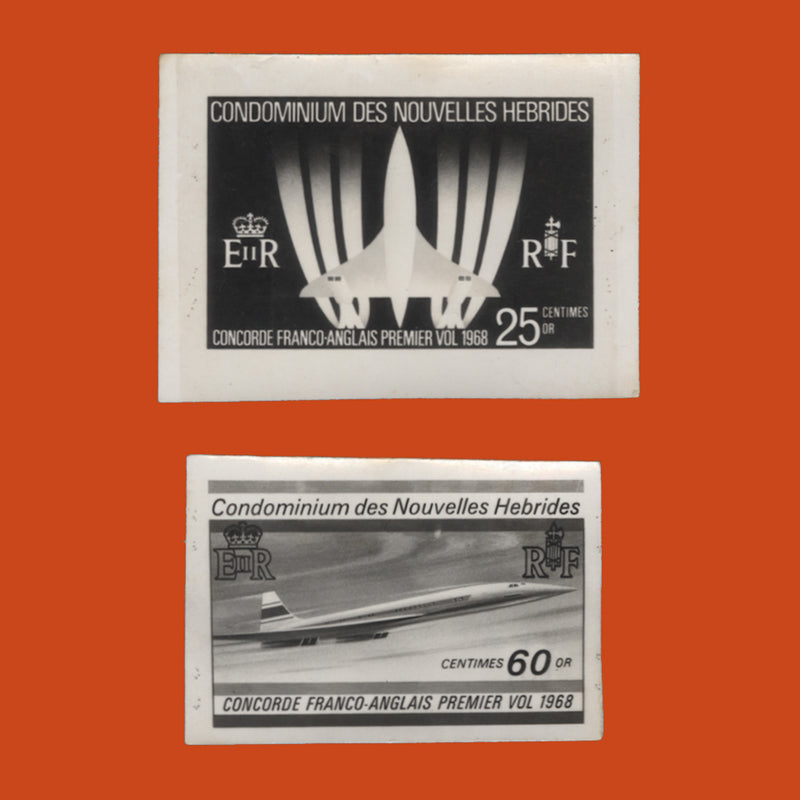 Nouvelles Hebrides 1968 Concorde Project revised photographic proofs