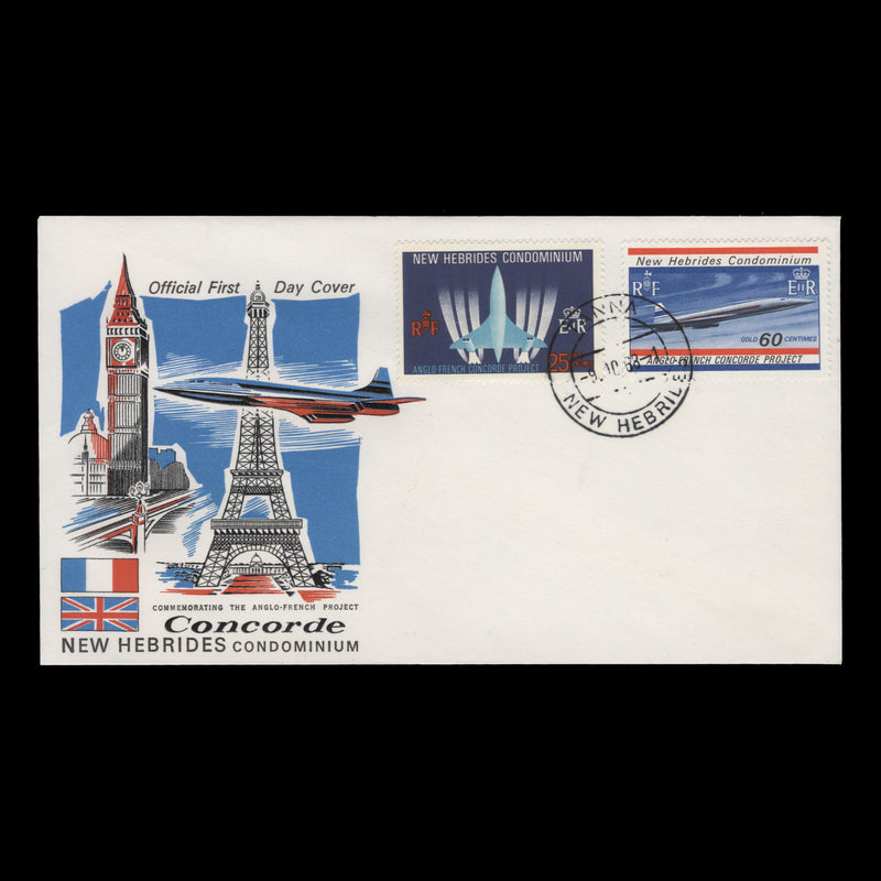 New Hebrides 1968 (FDC) Anglo-French Concorde Project, TANNA
