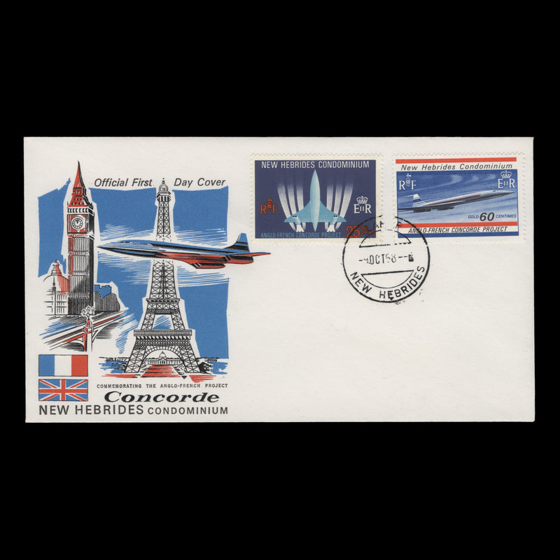 New Hebrides 1968 (FDC) Anglo-French Concorde Project, LAMAP