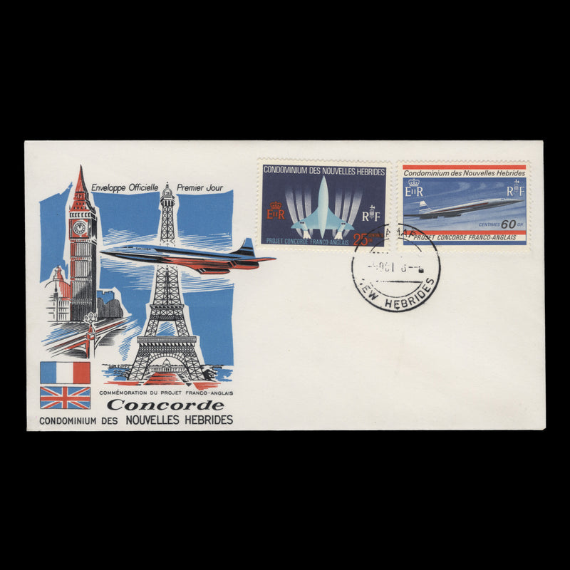Nouvelles Hebrides 1968 (FDC) Anglo-French Concorde Project, LAMAP