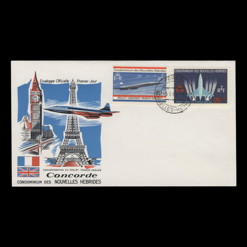 Nouvelles Hebrides 1968 (FDC) Anglo-French Concorde Project, pre-release