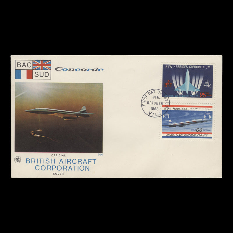 New Hebrides 1968 (FDC) Anglo-French Concorde Project, VILA