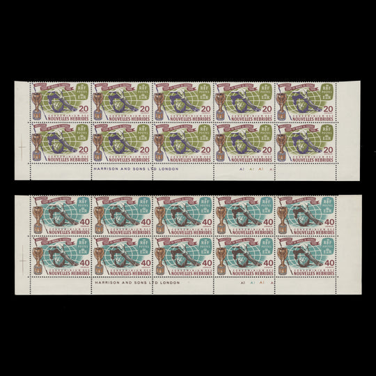 Nouvelles Hebrides 1966 (MLH) World Cup Football Championship plate blocks