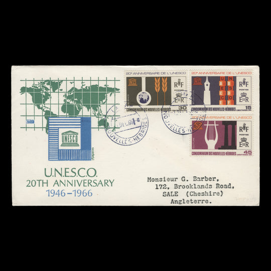 Nouvelles Hebrides 1966 (FDC) UNESCO Anniversary, LAMAP