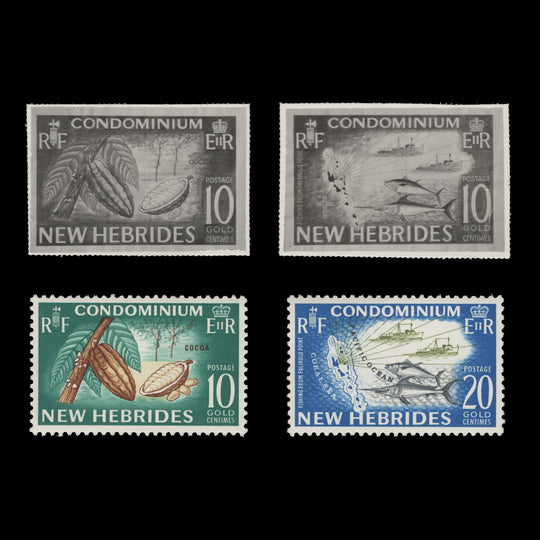 New Hebrides 1965 Definitives photographic proofs of original artwork