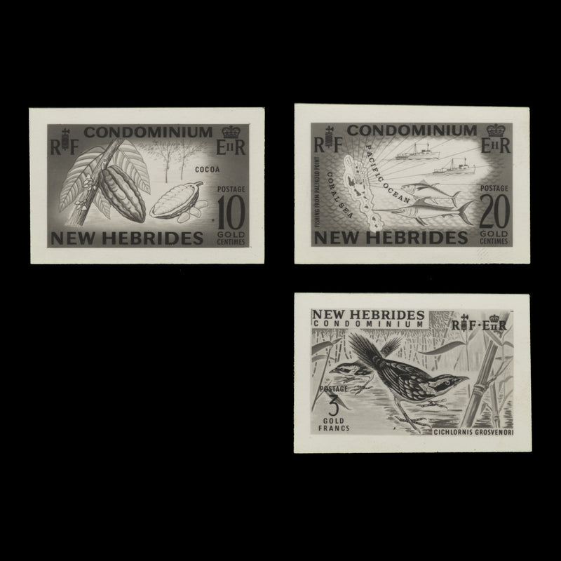 New Hebrides 1965 Definitives photographic proofs of final artwork