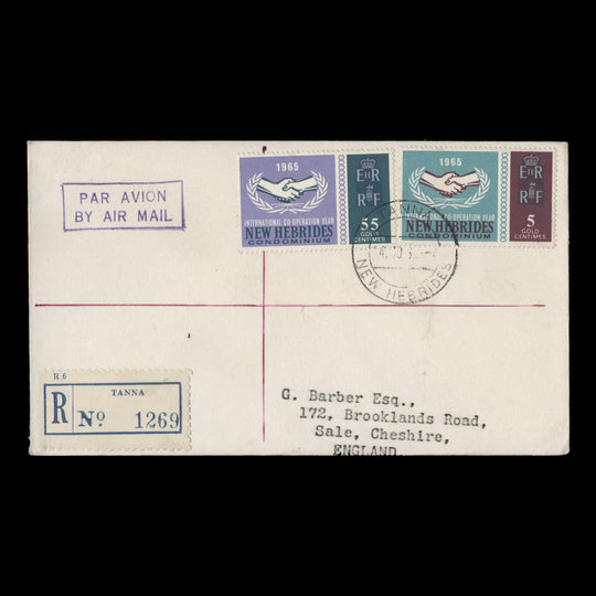 New Hebrides 1965 (FDC) International Cooperation Year, TANNA