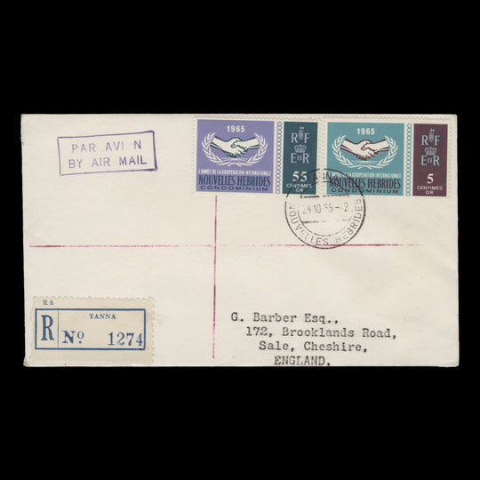 Nouvelles Hebrides 1965 (FDC) International Cooperation Year, TANNA