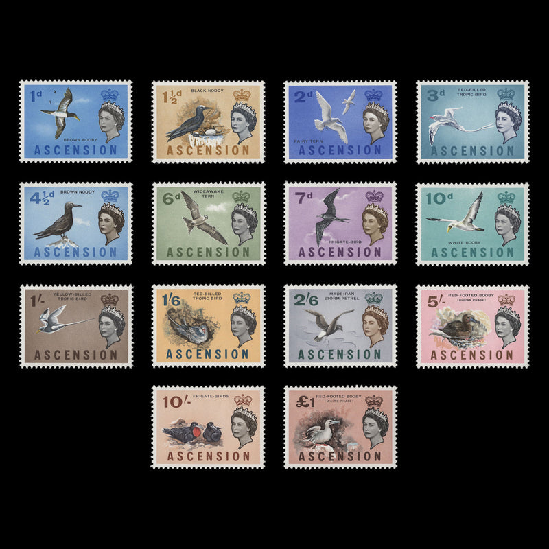 Ascension 1963 (MLH) Birds Definitives. SG70-83, SC75-88
