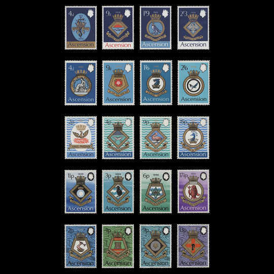 Ascension 1969-73 (MNH) Royal Naval Crests sets