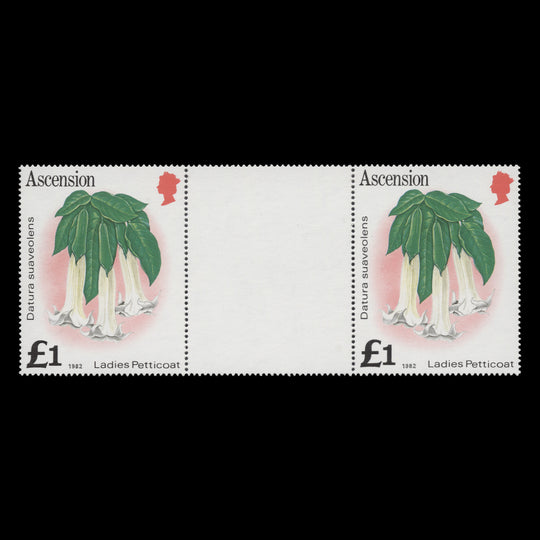 Ascension 1982 (Variety) £1 Ladies Petticoat gutter pair with watermark to left