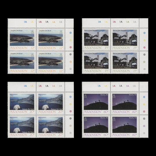 Ascension 1983 (MNH) Island Views traffic light/plate blocks