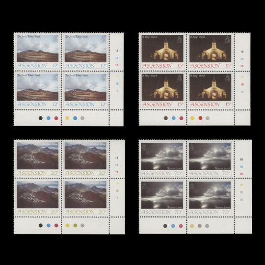Ascension 1984 (MNH) Island Views traffic light/plate blocks