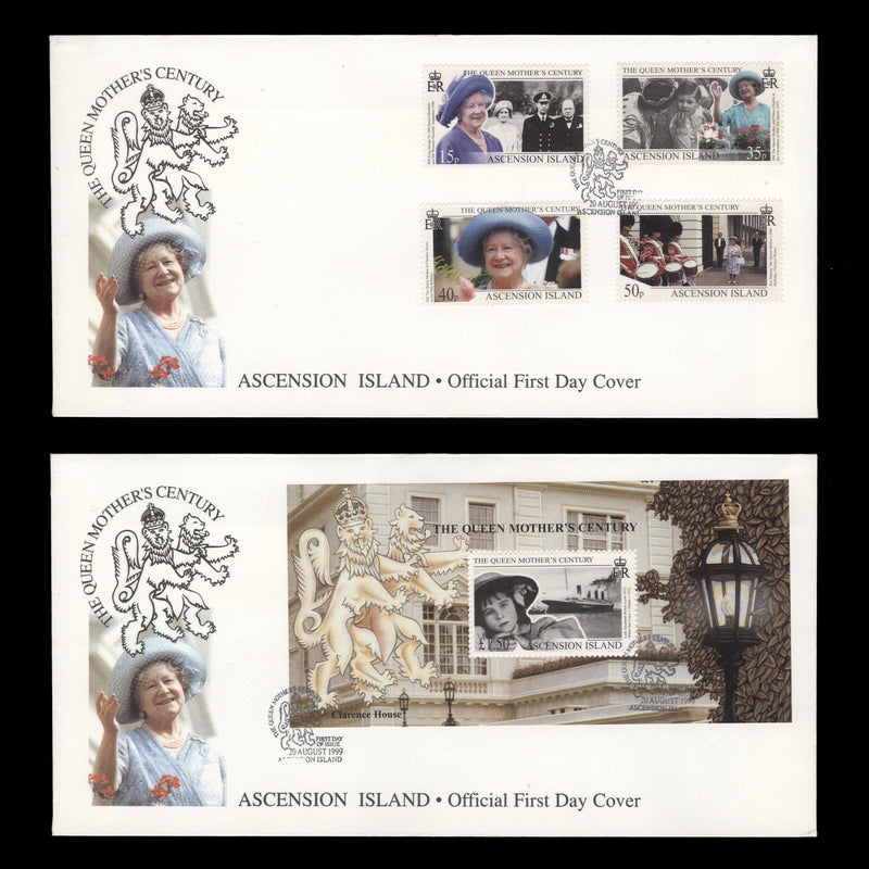 Ascension 1999 Queen Mother's Centenary illustrated first day covers
