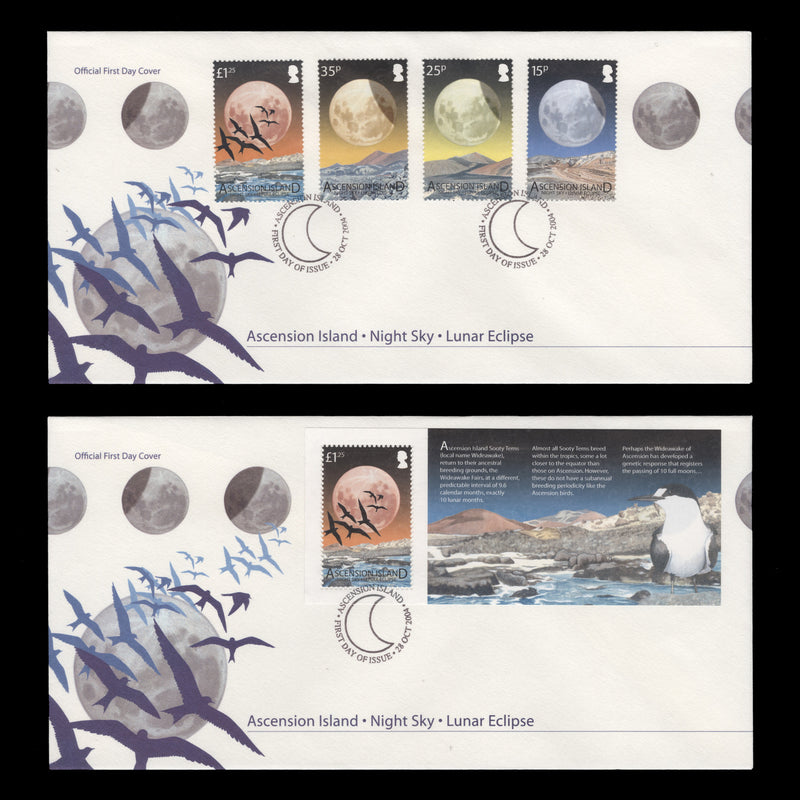 Ascension 2004 Lunar Eclipse illustrated first day covers