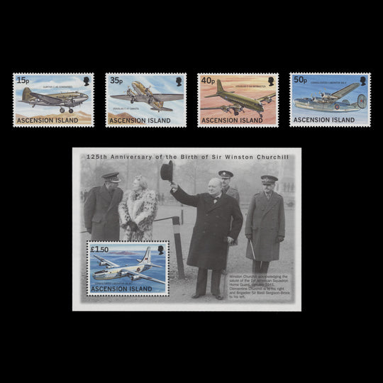 Ascension 1999 (MNH) Transport Aircraft set and miniature sheet