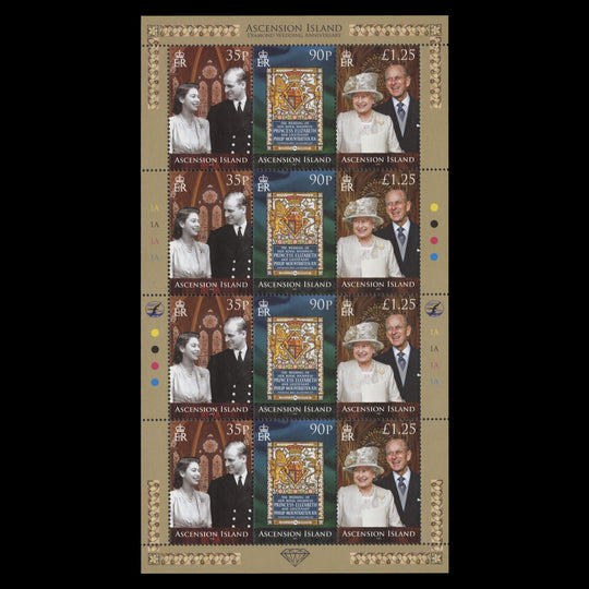 Ascension 2007 (MNH) Diamond Wedding Anniversary sheetlet