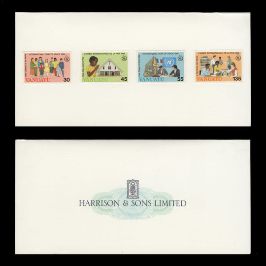 Vanuatu 1986 International Peace Year imperf proofs