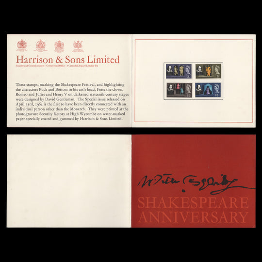 Great Britain 1964 Shakespeare Festival presentation folder