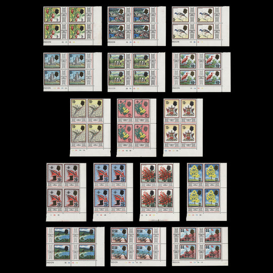 Trinidad & Tobago 1969 (MNH) Definitives plate blocks, chalk-surfaced