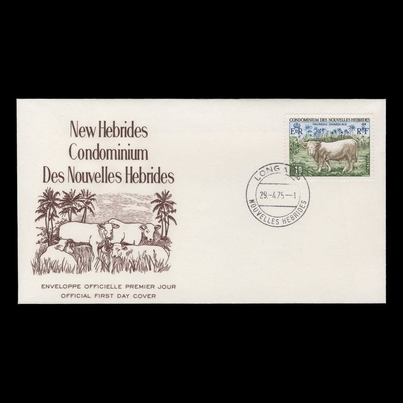 Nouvelles Hebrides 1975 (FDC) f10 Charolais Bull, LONGANA