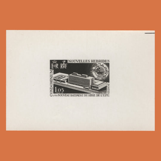 Nouvelles Hebrides 1970 New UPU Headquarters photographic proof