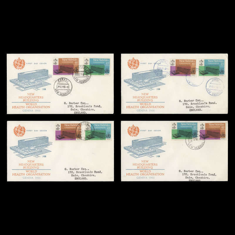New Hebrides 1966 Inauguration of WHO Headquarters first day covers