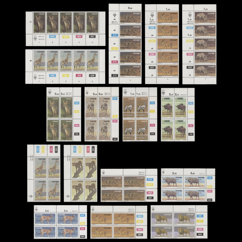 South West Africa 1981 (MNH) Wildlife Definitives cylinder blocks and strips