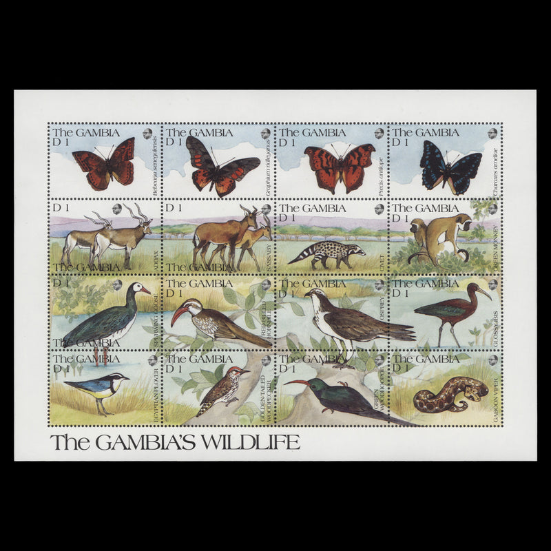 Gambia 1990 (MNH) D1 Wildlife sheetlet