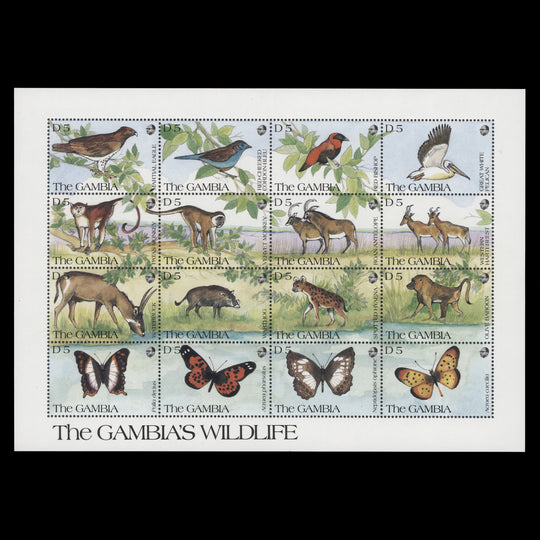 Gambia 1990 (MNH) D5 Wildlife sheetlet