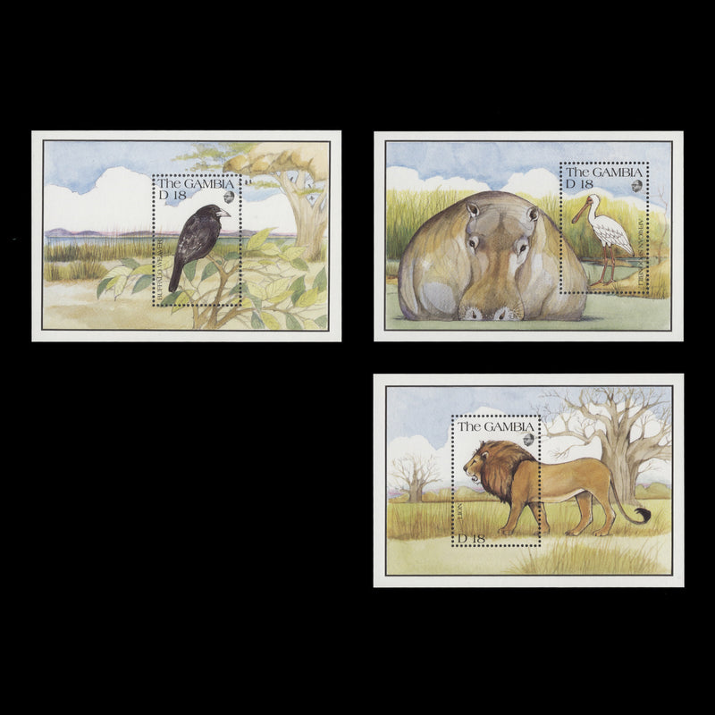 Gambia 1990 (MNH) D18 Wildlife miniature sheets