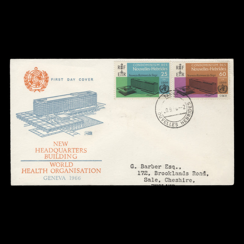 Nouvelles Hebrides 1966 (FDC) Inauguration of WHO Headquarters, TANNA