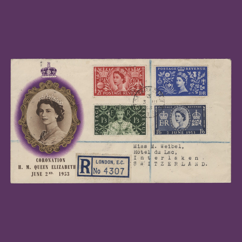 Great Britain 1953 Coronation first day cover, LONDON CHIEF OFFICE