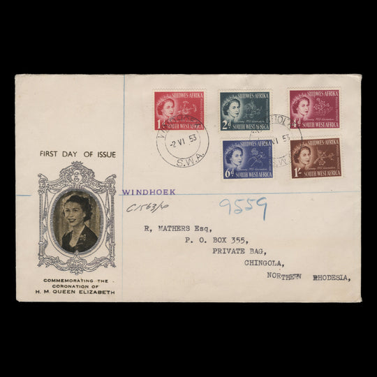 South West Africa 1953 (FDC) Coronation, WINDHOEK