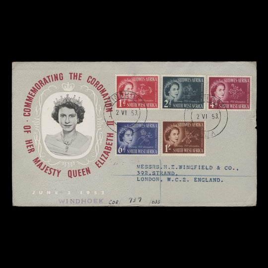 South West Africa 1953 (FDC) Coronation, WINDHOEK