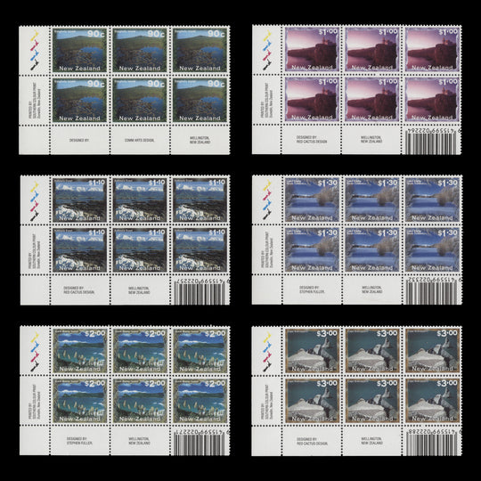 New Zealand 2000 (MNH) Scenic Definitives traffic light/imprint blocks