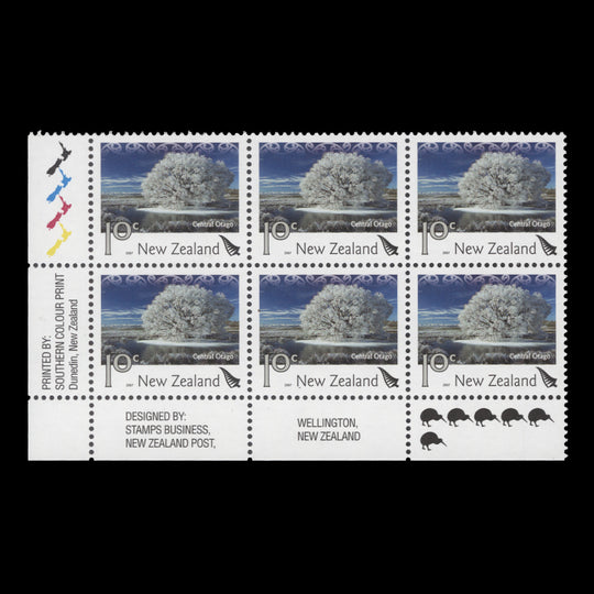 New Zealand 2007 (MNH) 10c Central Otago imprint/reprint 6 block