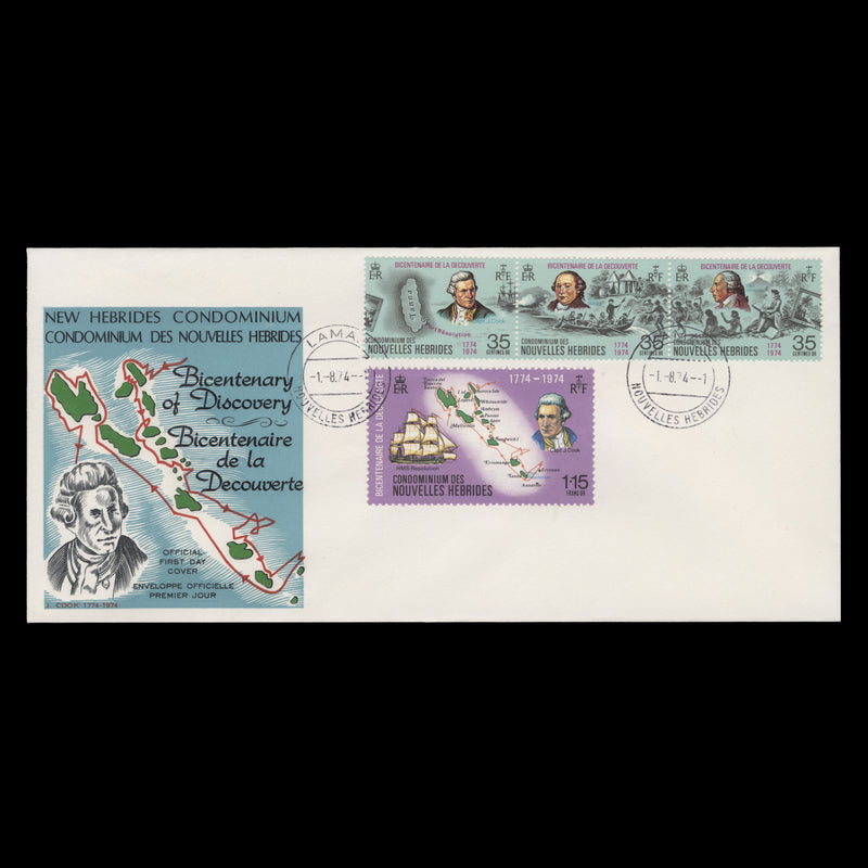 Nouvelles Hebrides 1974 (FDC) Bicentenary of Discovery, LAMAP