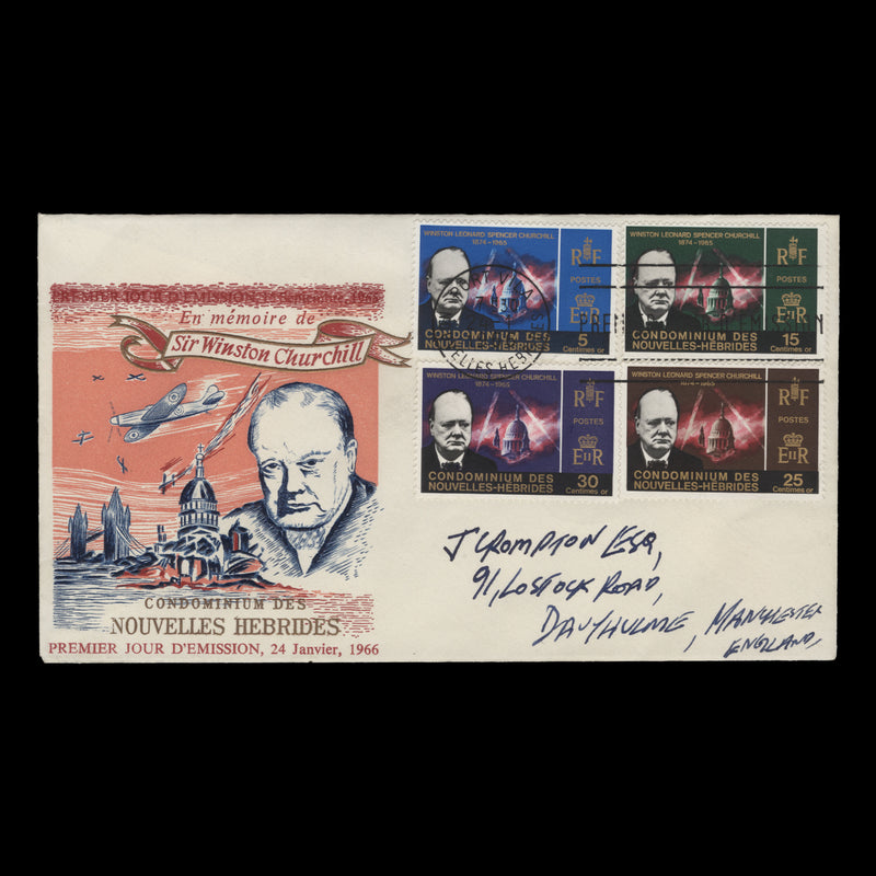 Nouvelles Hebrides 1966 (FDC) Churchill Commemoration, PORT VILA