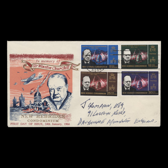 New Hebrides 1966 (FDC) Churchill Commemoration, VILA