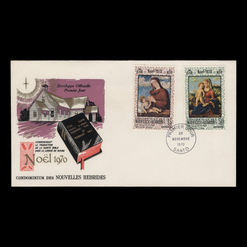 Nouvelles Hebrides 1970 (FDC) Christmas, SANTO