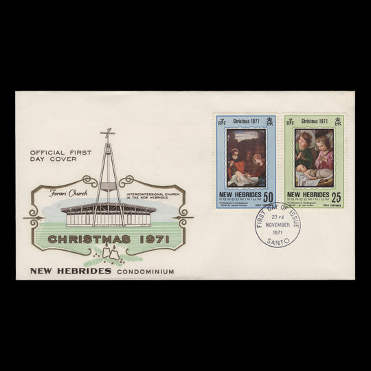 New Hebrides 1971 Christmas first day cover, SANTO