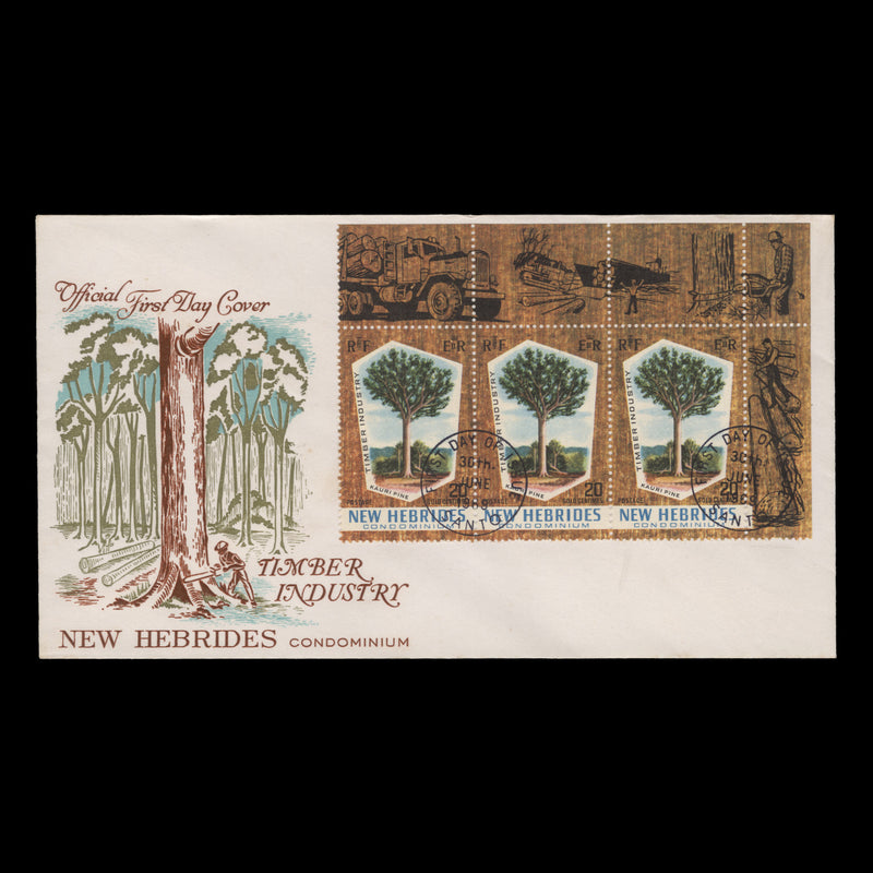 New Hebrides 1969 (FDC) Timber Industry strip, SANTO