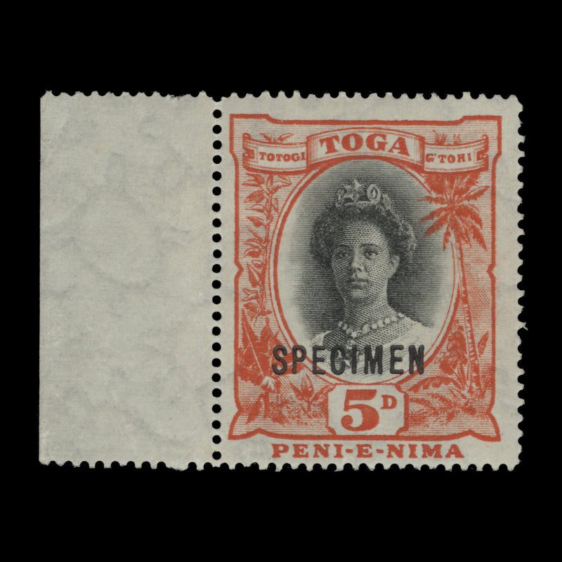 Tonga 1921 (MLH) 5d Queen Salote with SPECIMEN overprint