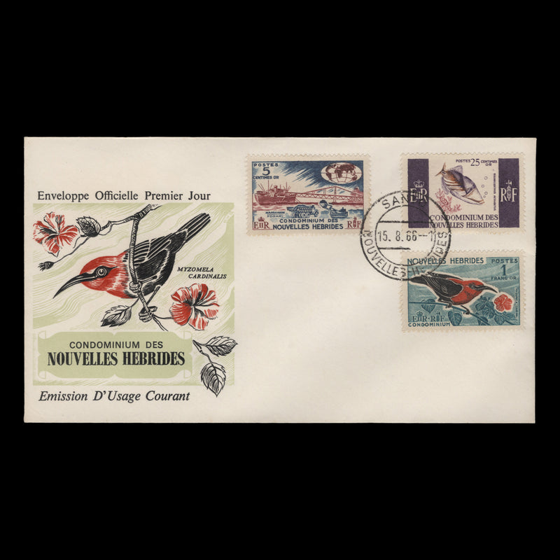 Nouvelles Hebrides 1966 (FDC) Birds, Marine Life and Industry Definitives