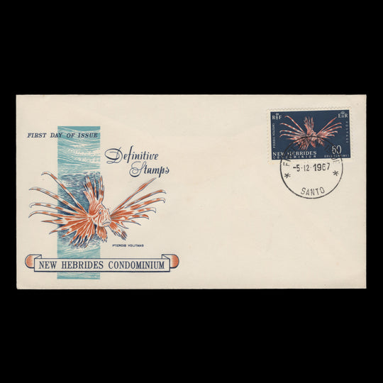 New Hebrides 1967 (FDC) 60c Lionfish, SANTO